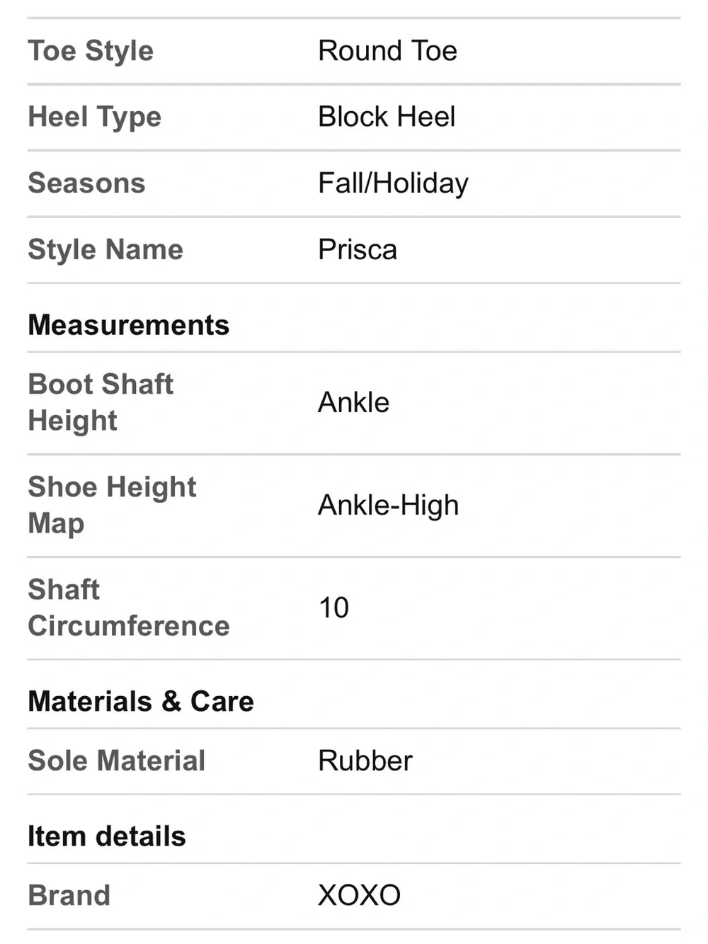 XOXO prisca boots